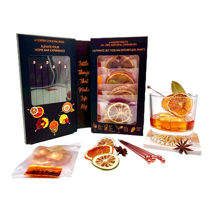 Gourmet Dry Fruit Cocktail Garnish Set with Copper Picks - Decor Addict, LLC