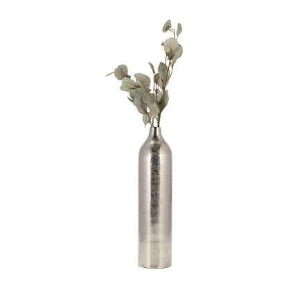 Metal, 19"h Cylinder Vase, Silver - Decor Addict, LLC