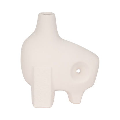 9" Funky Abstract Rough Textured Object, White - Decor Addict, LLC