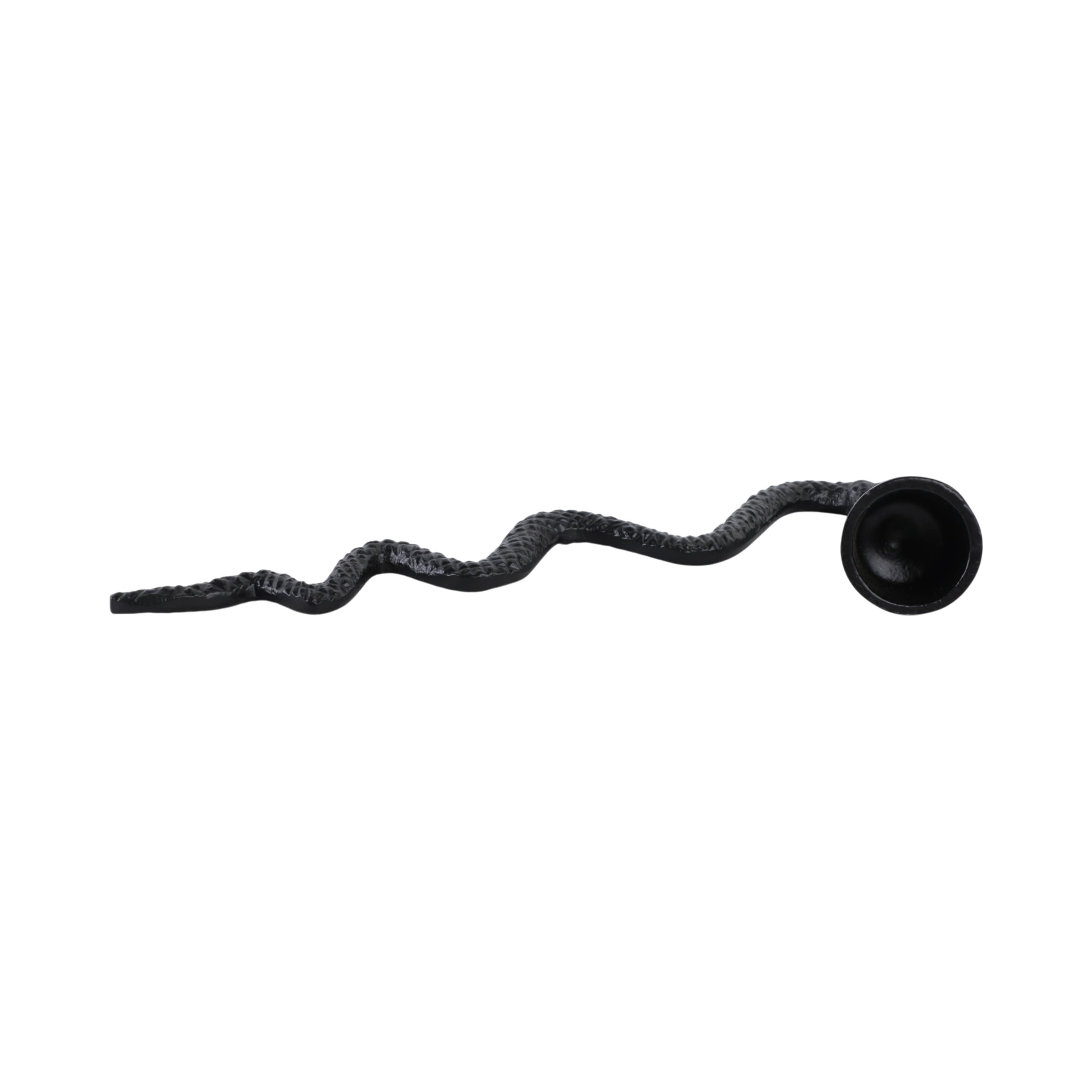 11 in. Black Metal Snake Candle Snuffer - Decor Addict, LLC