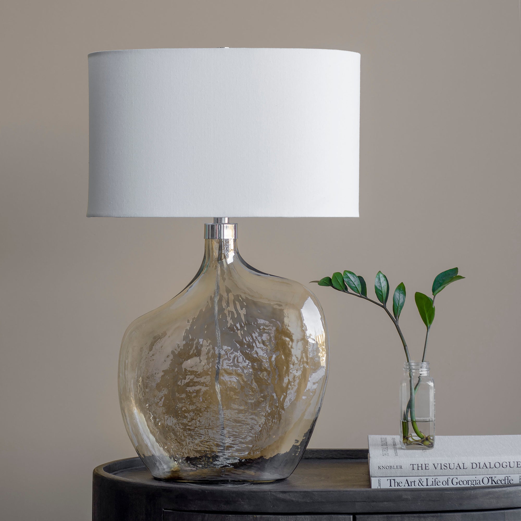 Benedek table lamp styled in a living room