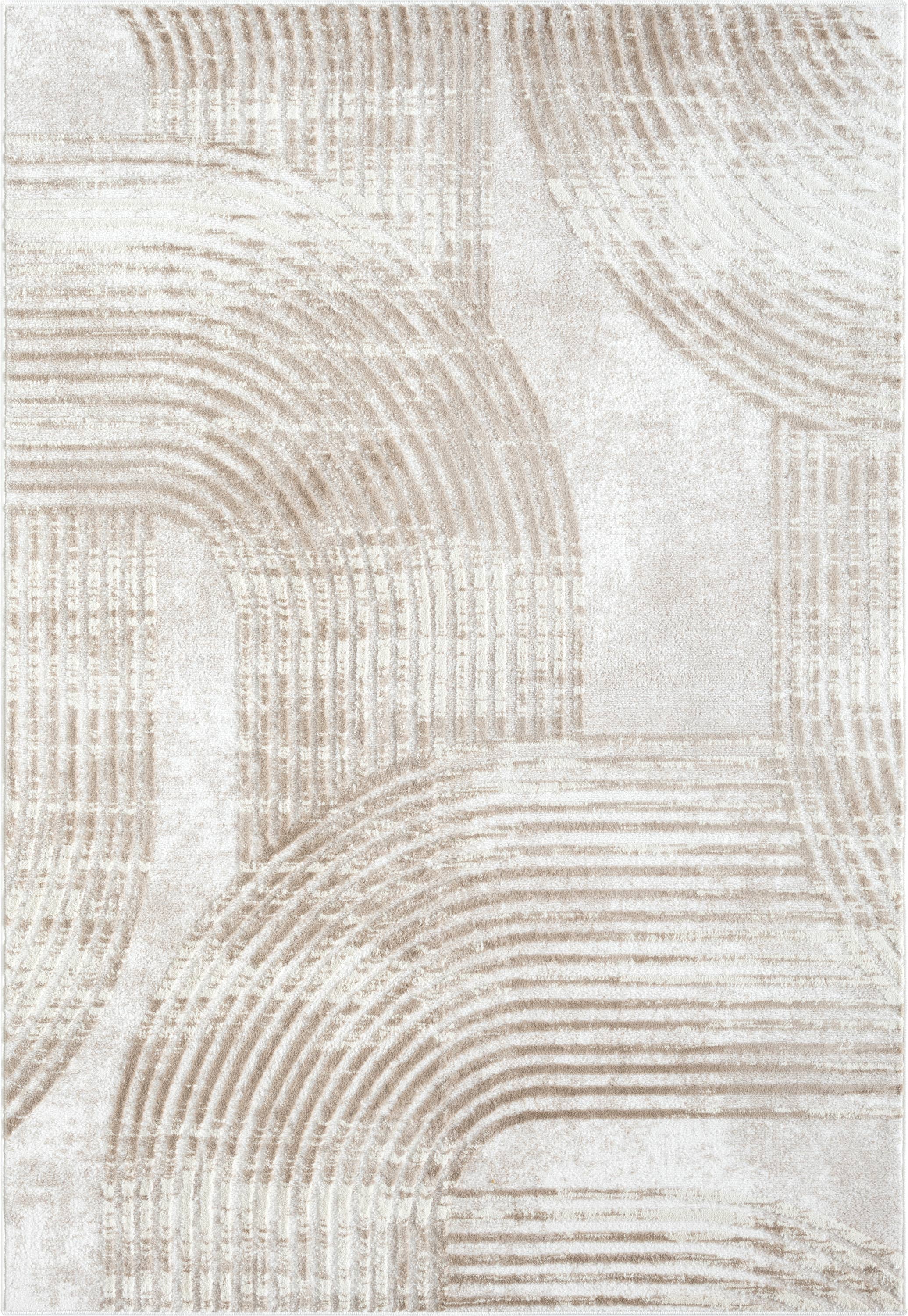 Abani Viva Neutral Cream Mid-Century Modern Area Rug: 8'11" x 12' - Decor Addict, LLC