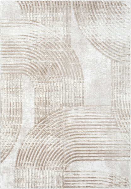 Abani Viva Neutral Cream Mid-Century Modern Area Rug: 8'11" x 12' - Decor Addict, LLC
