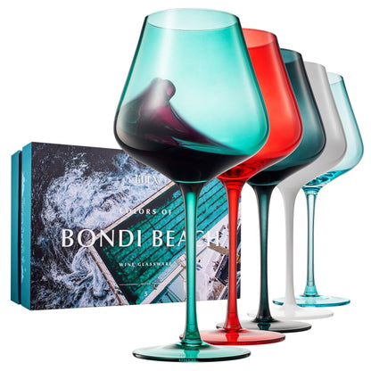City of Bondi Beach, Australia, Wine Glasses | 5 Set, 20 OZ - Decor Addict, LLC