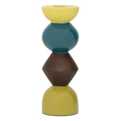Candle holder Signe: Multi Co / Mango wood / 6.5 * 6.5 * 19 CM - Decor Addict, LLC