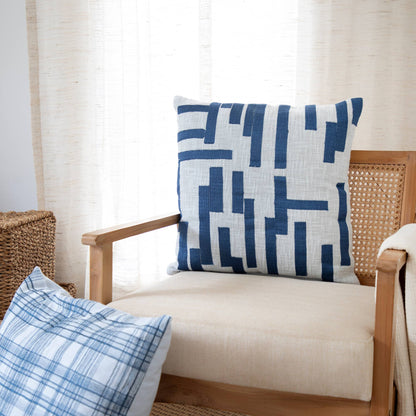Modern/Contemporary Geometric Hand-Woven Throw Pillow: Ivory / 20" x 20" - Decor Addict, LLC