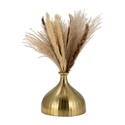 Metal, 7" Bulbous Vase,gold - Decor Addict, LLC