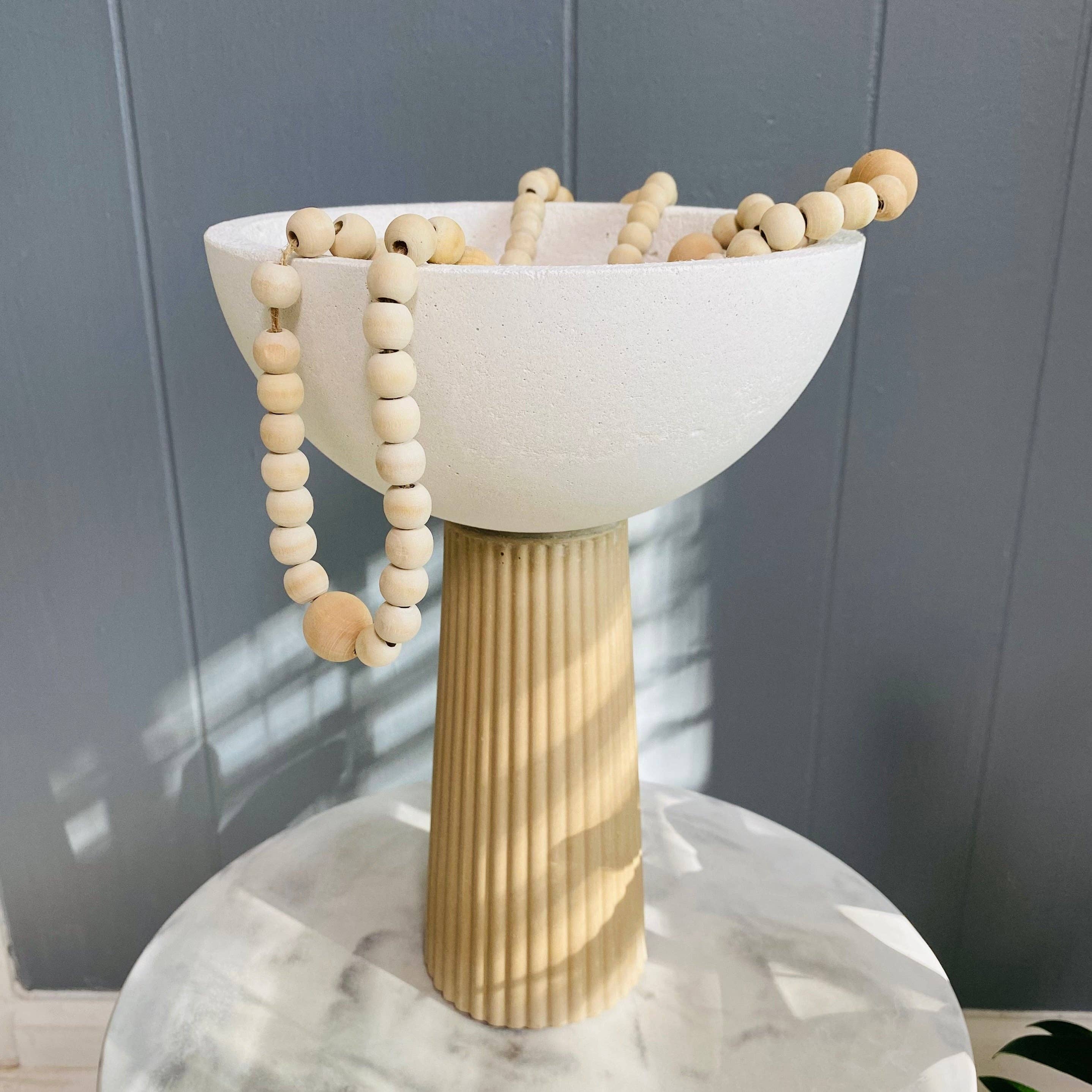 Leo - Pedestal Bowl | Concrete Decorative Bowl: Black & White - Decor Addict, LLC