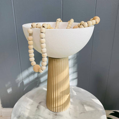 Leo - Pedestal Bowl | Concrete Decorative Bowl: Black & White - Decor Addict, LLC