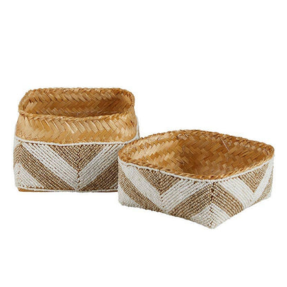 Patterned Beaded Baskets - Set of 3 - Decor Addict, LLC