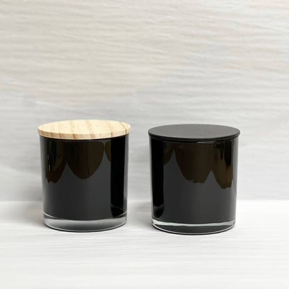 Wood Lids /Set of 12/ Black Wood Lid/ Natural Wood Lid: Black Wood Lids - Decor Addict, LLC