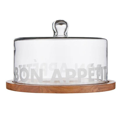 Face to Face Glass Serving Tray - Bon Appetit - Decor Addict, LLC