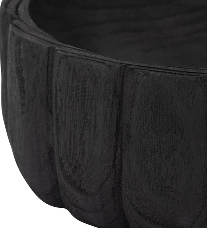 Wood, 9" Scalloped Bowl, Black - Decor Addict, LLC
