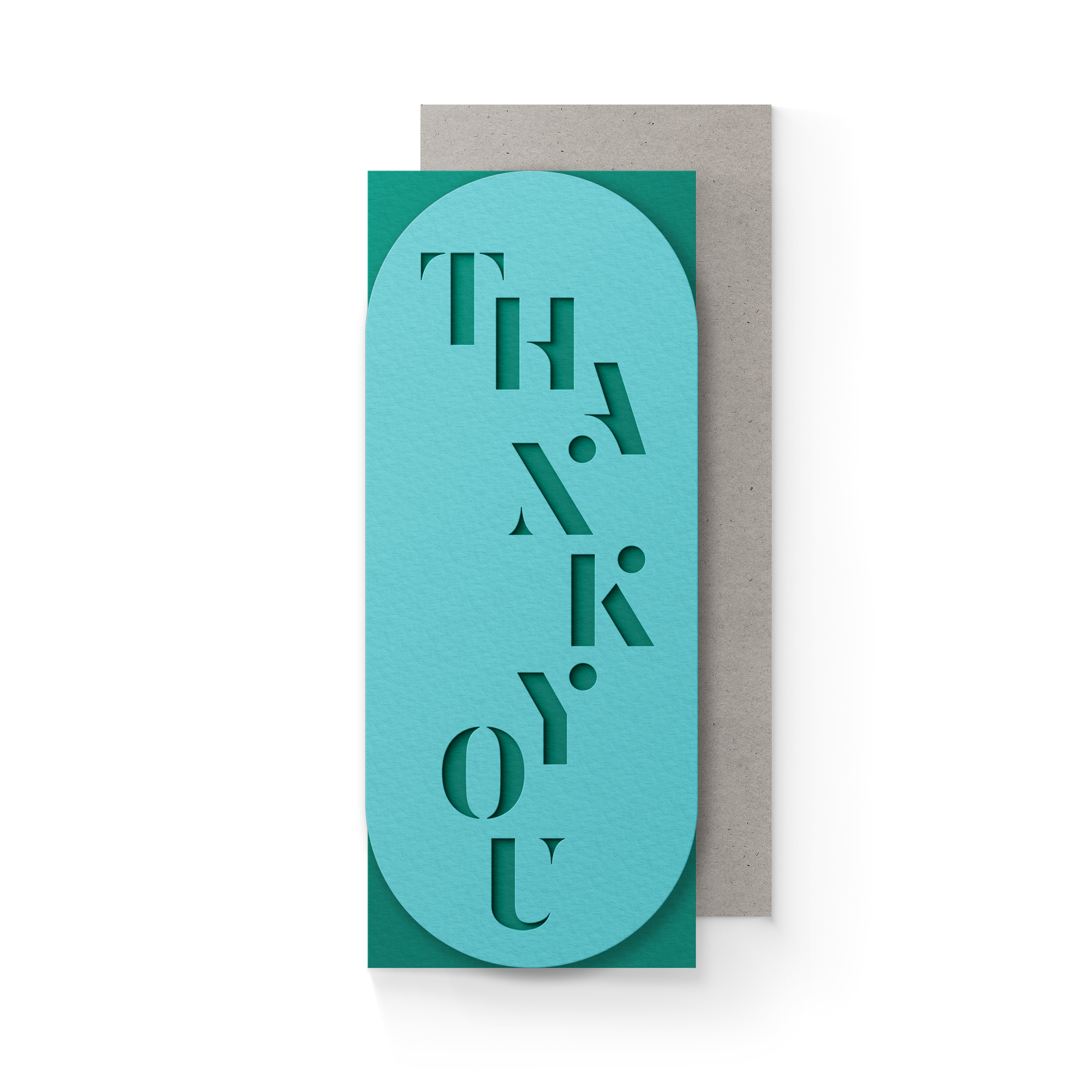 Thank You Slim Sleeve Card - Turquoise - Decor Addict, LLC
