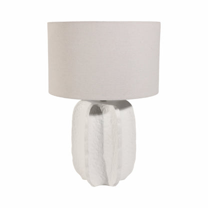 24" Textured Jagged Table Lamp, White - Decor Addict, LLC
