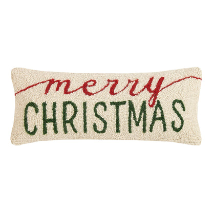 Merry Christmas Hook Pillow - Velvet Backing - Decor Addict, LLC