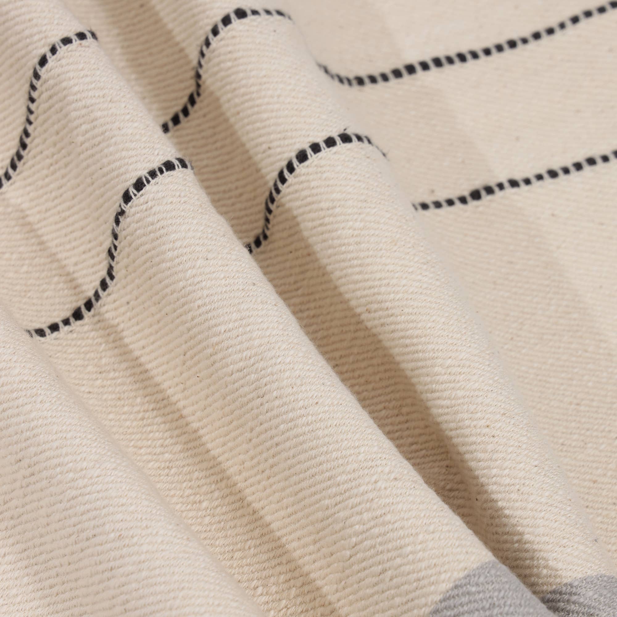 Transitional Hand-Woven Modern Striped Cotton Throw Pillow: Ivory/Brown / Pillow- Poly Filled - Decor Addict, LLC