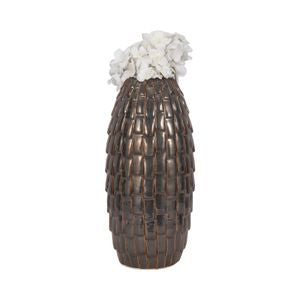 17" Afia Large Ceramic Vase, Brown