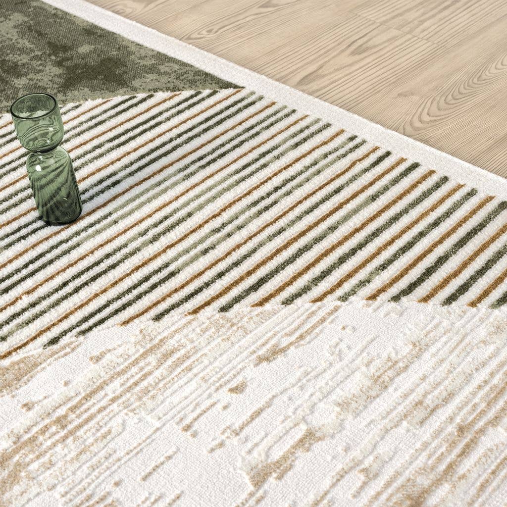 Abani Rugs Ivy Mid-Century Green Arch Area Rug: 2' x 3' - Decor Addict, LLC