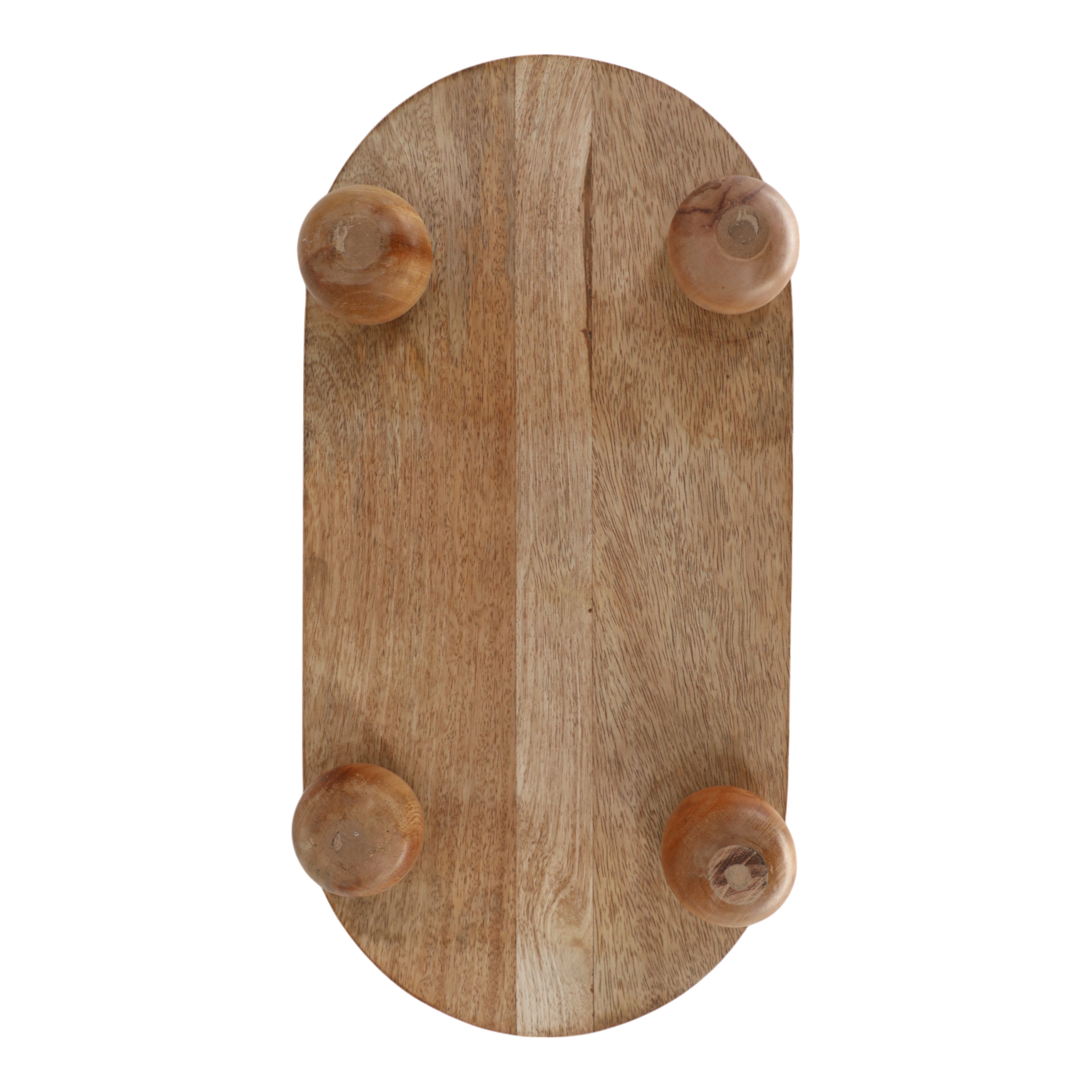 16" Beaded Oval Tray With Ball Feet, Natural - Decor Addict, LLC