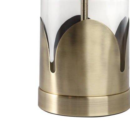 Table Lamp - Gold Glass/Metal Scallop Border, 30 in. - Decor Addict, LLC