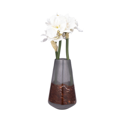 Glass, 14" Vase Grey/brown - Decor Addict, LLC