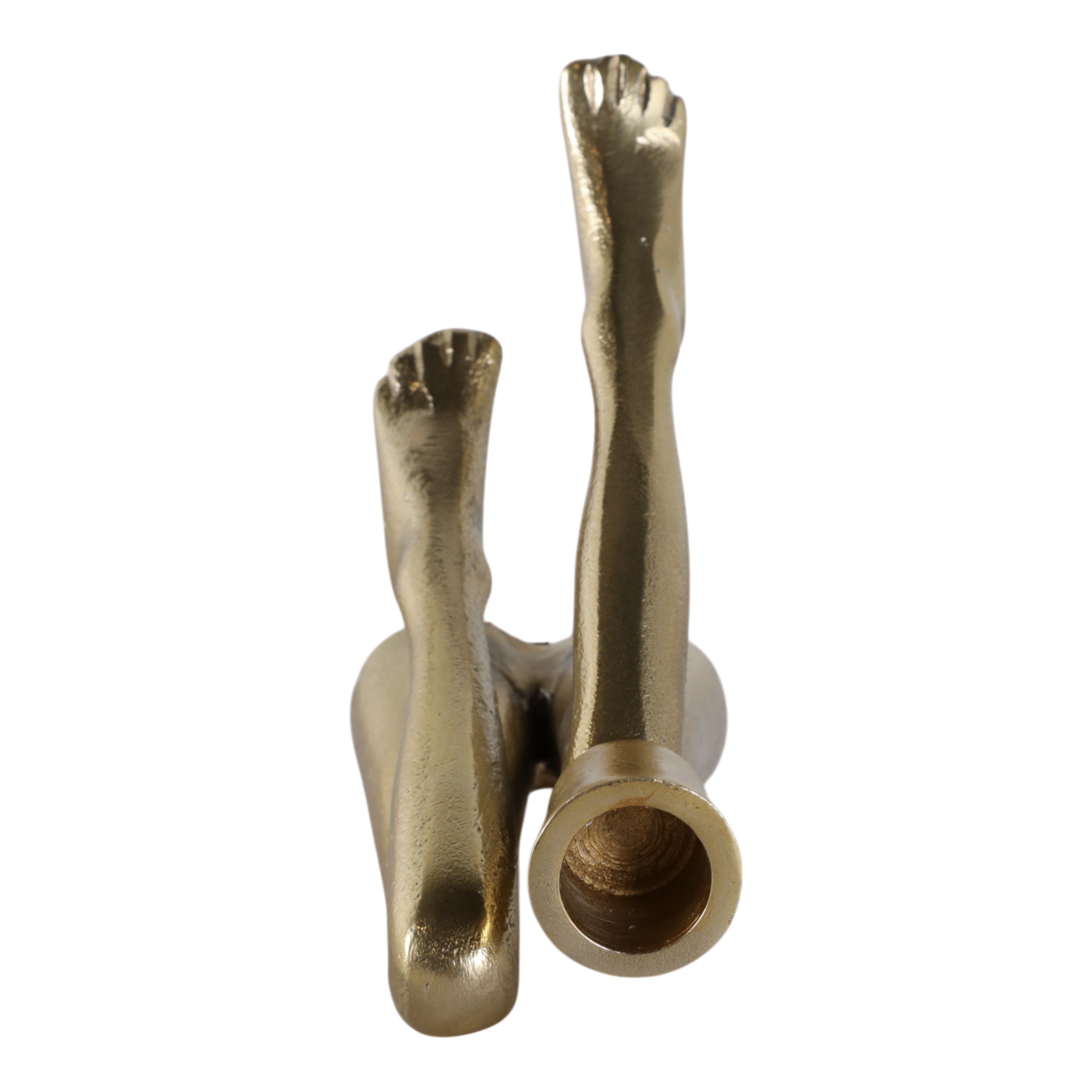 6x6" Bent Legs Taper Holder, Gold - Decor Addict, LLC