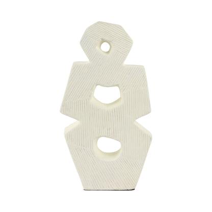 18" Terracotta Abstract Sculpture, Ivory - Decor Addict, LLC