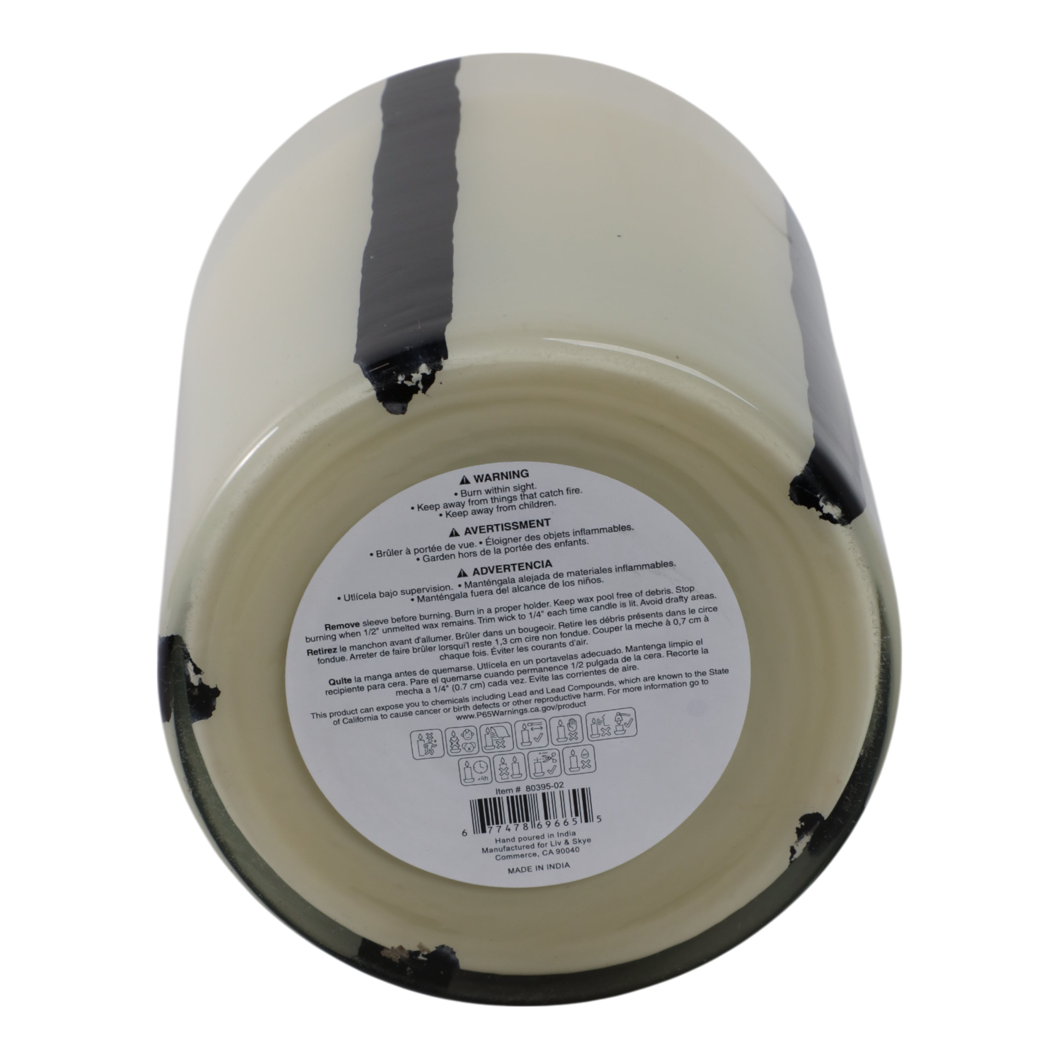 7x9" 105 Oz Red Currant & Oak  Candle, White/black - Decor Addict, LLC