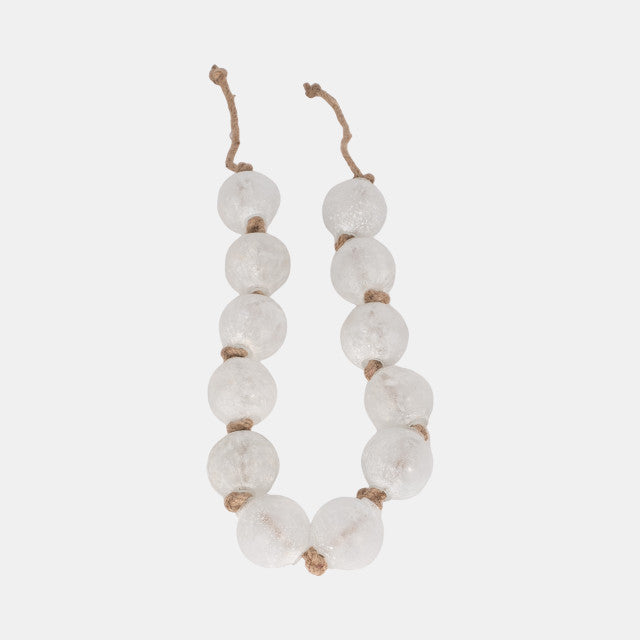 48" Length 2.5" Beaded Glass Garland, Clear - Decor Addict, LLC