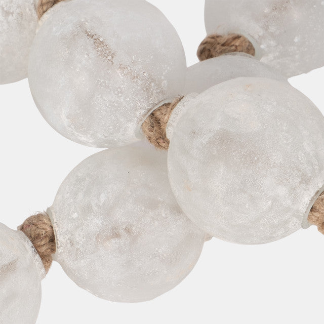 48" Length 2.5" Beaded Glass Garland, Clear - Decor Addict, LLC