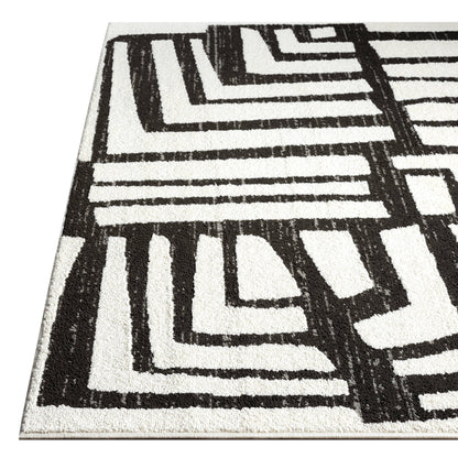 Abani Rugs Nomad NOM130A Cream Grey Multi-Box Pattern Rug: 2' x 3' - Decor Addict, LLC