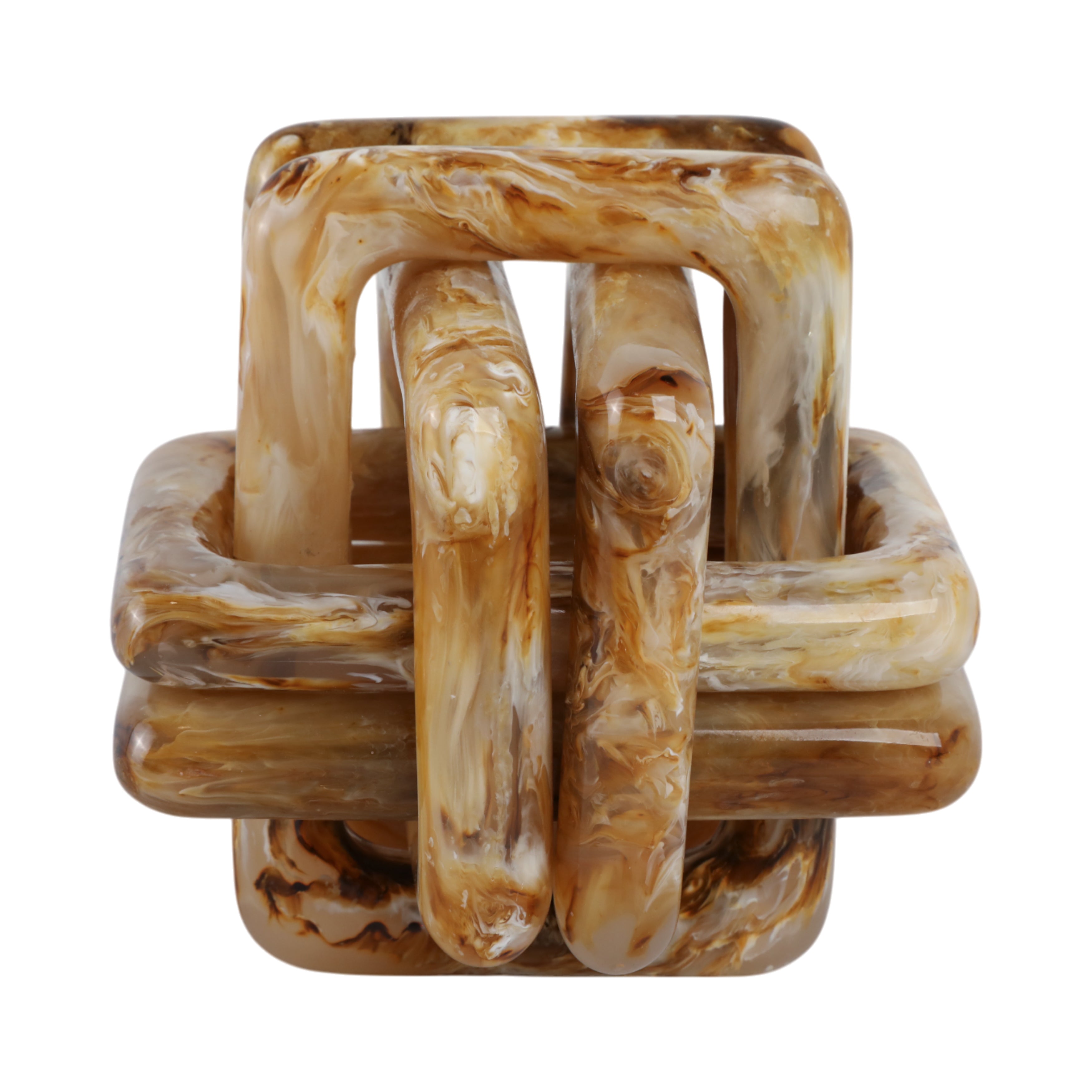 6" Marbled Resin Knot, Tan - Decor Addict, LLC