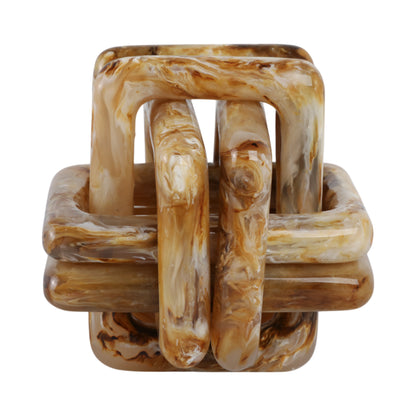 6" Marbled Resin Knot, Tan - Decor Addict, LLC