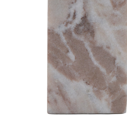 12x3" Chunky Marble Taper Holder, Tan Multi - Decor Addict, LLC