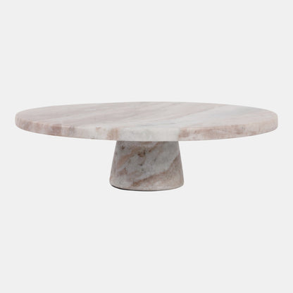 12x4" Torronto Marble Cake Stand, Brown/Ivory - Decor Addict, LLC