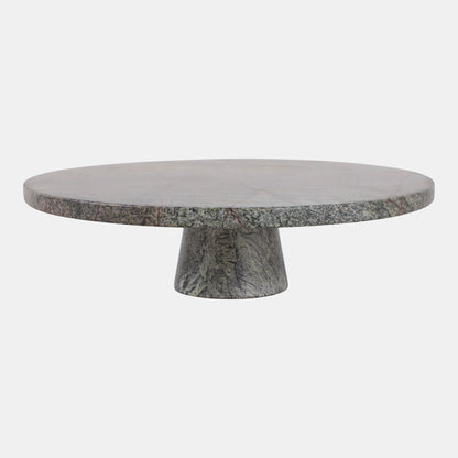 12x4" Forest Marble Cake Stand, Green - Decor Addict, LLC