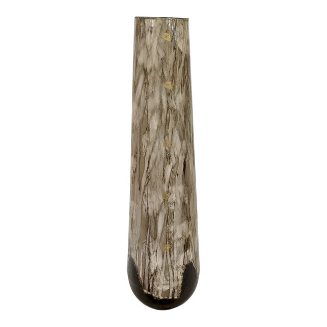 36x10" Marbled Enamel Floor Vase, Tan/Black - Decor Addict, LLC