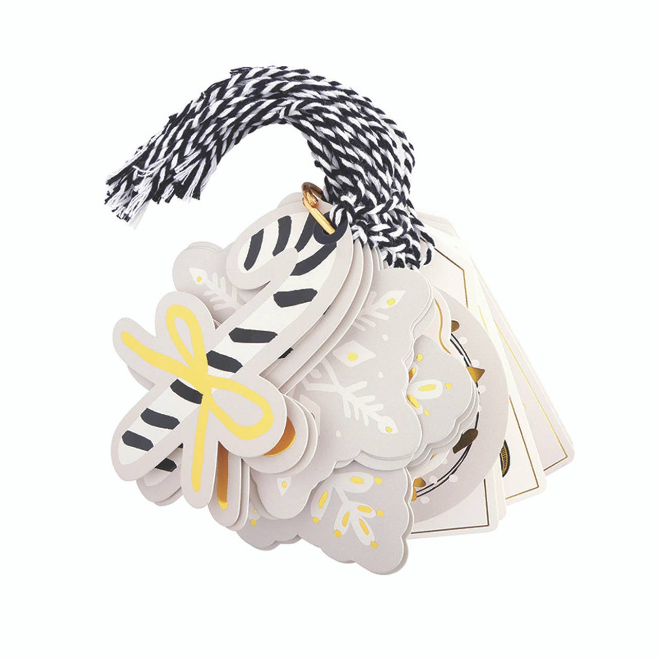 Gift Tag Book - Winter White: Cardstock/Metal Ring / 4.5" L x 2.5" W - Decor Addict, LLC