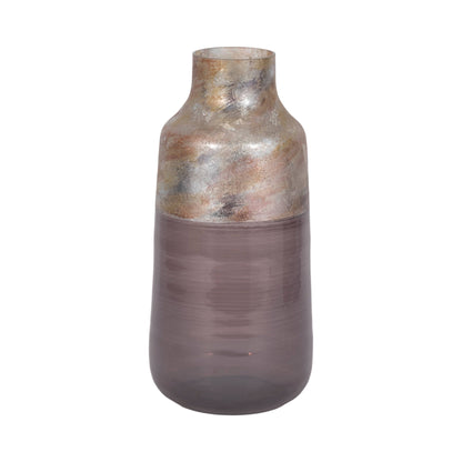 Glass Modern 2-Tone Tapered Body Vase - Gray, 15 in. - Decor Addict, LLC