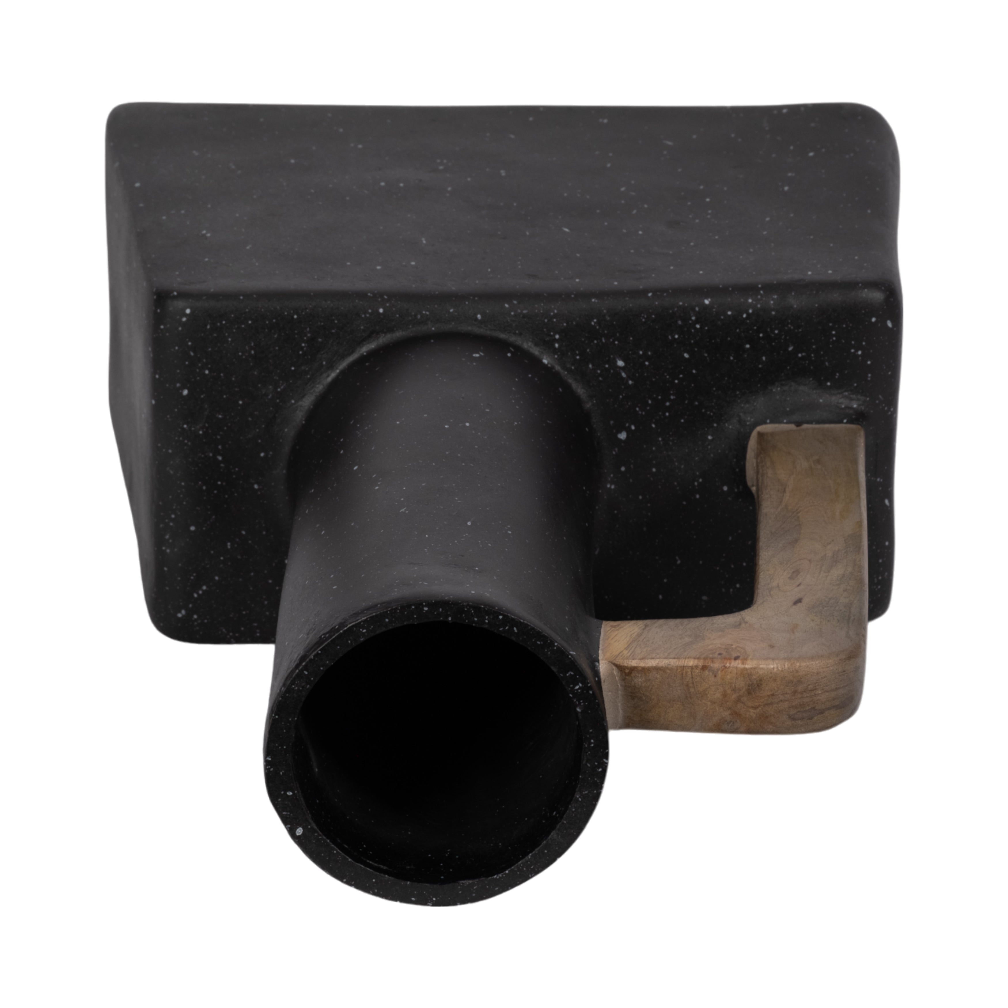 Ecomix, 18" Trendy Vase W Handle, Black - Decor Addict, LLC