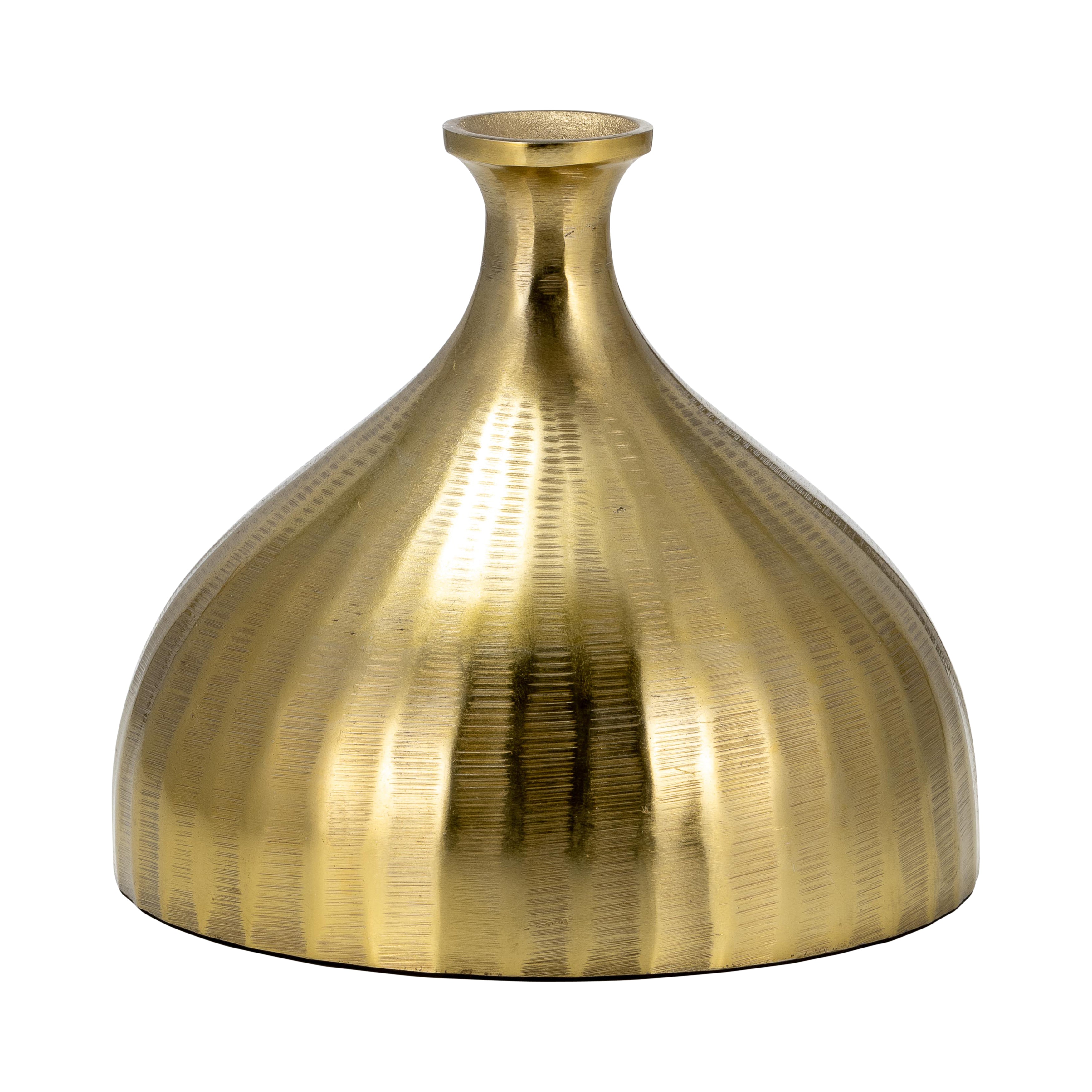 Metal, 7" Bulbous Vase,gold - Decor Addict, LLC