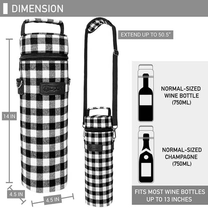 1 Bottle Wine Carrier Bag: Black / 1 Bottle - Decor Addict, LLC