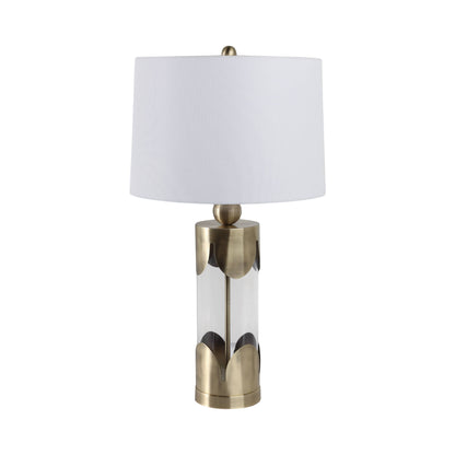 Table Lamp - Gold Glass/Metal Scallop Border, 30 in. - Decor Addict, LLC