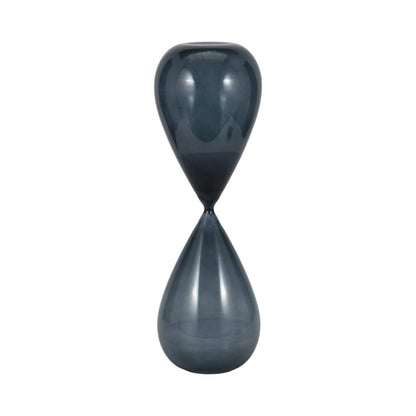 Glass Small Sleek Teardrop Hourglass - Blue, 20 in. - Decor Addict, LLC