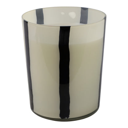 7x9" 105 Oz Red Currant & Oak  Candle, White/black - Decor Addict, LLC