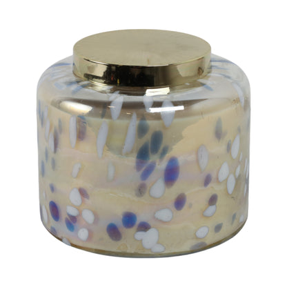 9" 180 Oz Jasmine Speckle Candle, Light Blue/go - Decor Addict, LLC