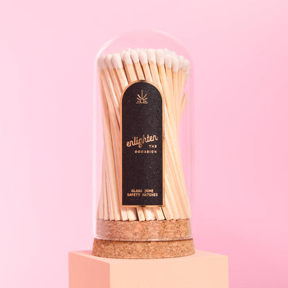 White Wooden Matchsticks in Glass Corked Dome - Decor Addict, LLC