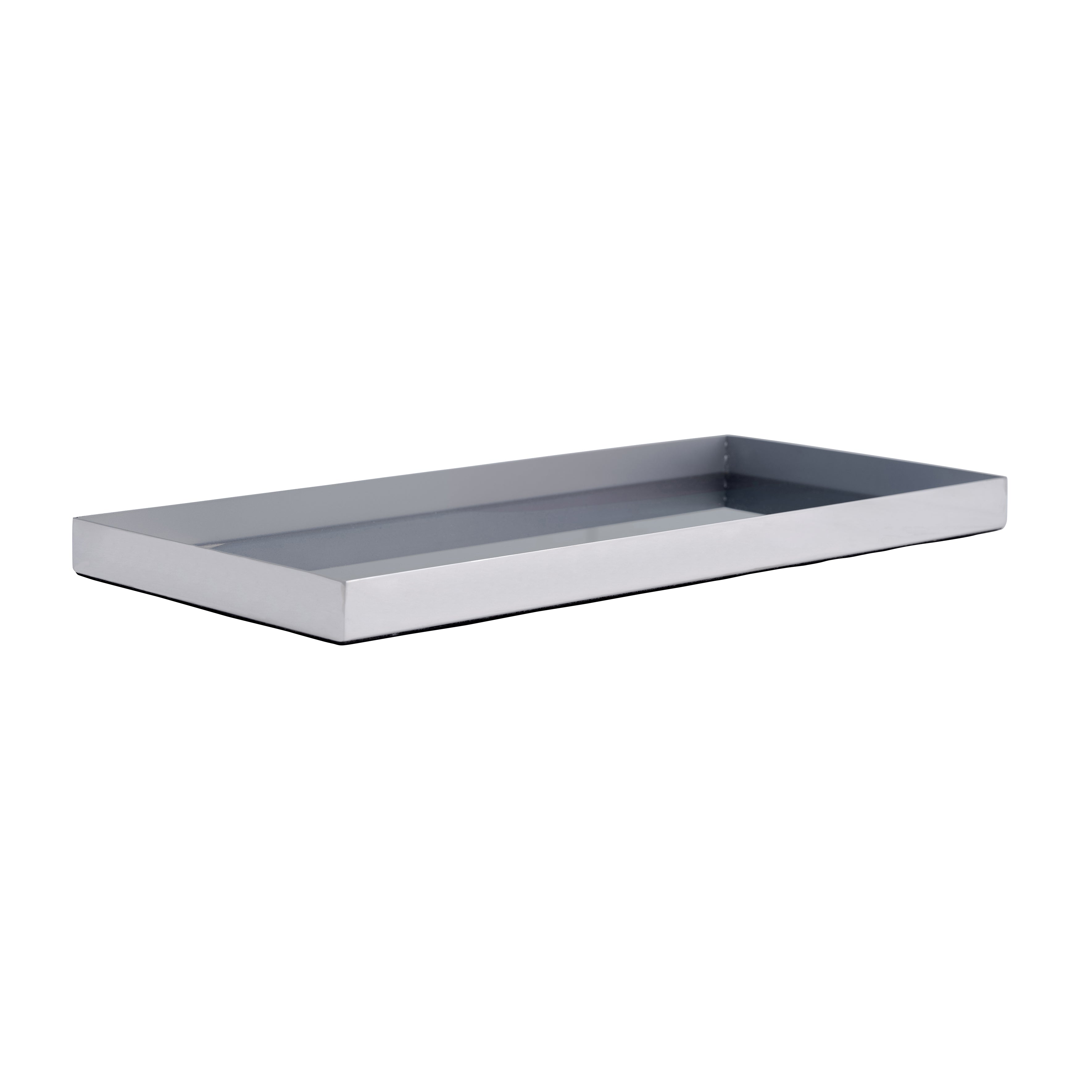 S/2 16/20"l, Metal/glass Tray, Nickel/multi - Decor Addict, LLC