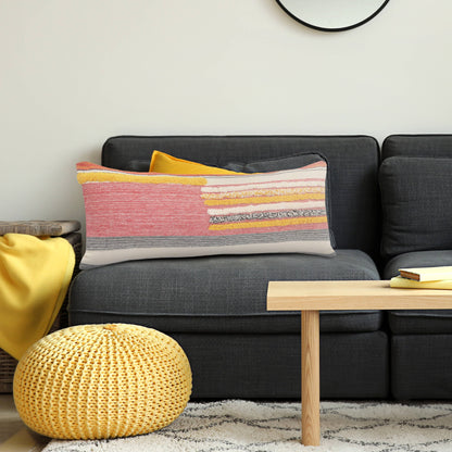 Multi-Lined Throw Pillow: Multi / 14" x 36" / Poly Filled - Decor Addict, LLC